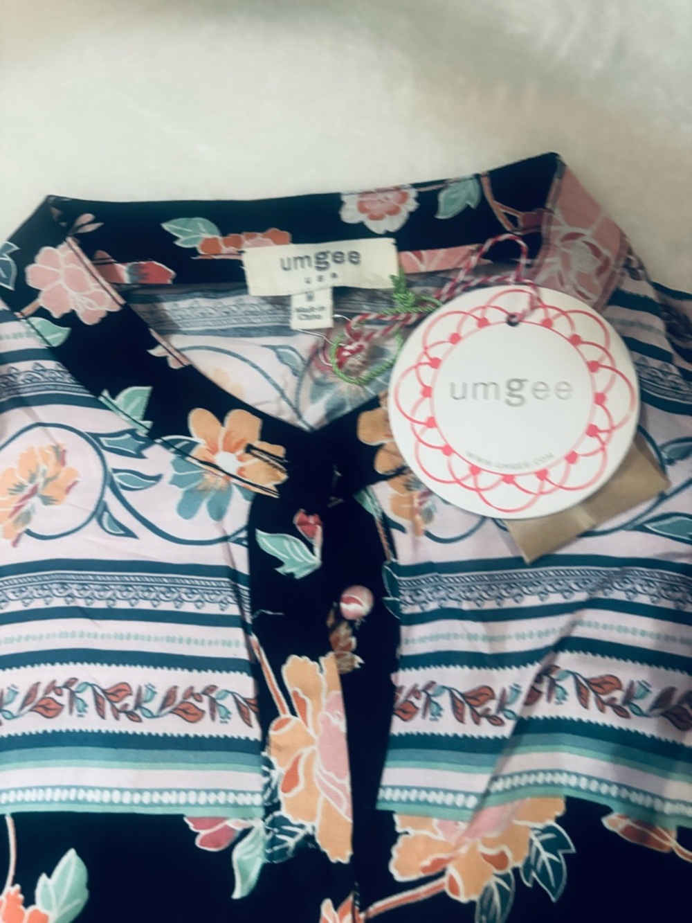🌴🌴🌴Umgee  Floral Midi Dress with Pink & Peach Flowers - Picture 4 of 6